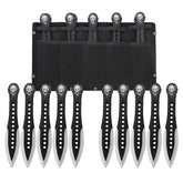 THROWFUN 5/10 Pack 9Cr17 stainless steel- 7.48''(length) 0.09''(thick) , throwing knives set  Full-Tang Throwing Set, with Nylon Sheath for Competition and Recreation Black Darts-FB-YF025